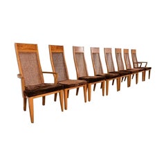 Milo Baughman Style Mid-Century Modern Dining Chairs by Lane, Set of Eight