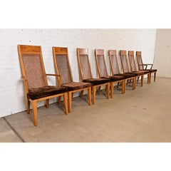 Milo Baughman Style Mid-Century Modern Dining Chairs by Lane, Set of Eight