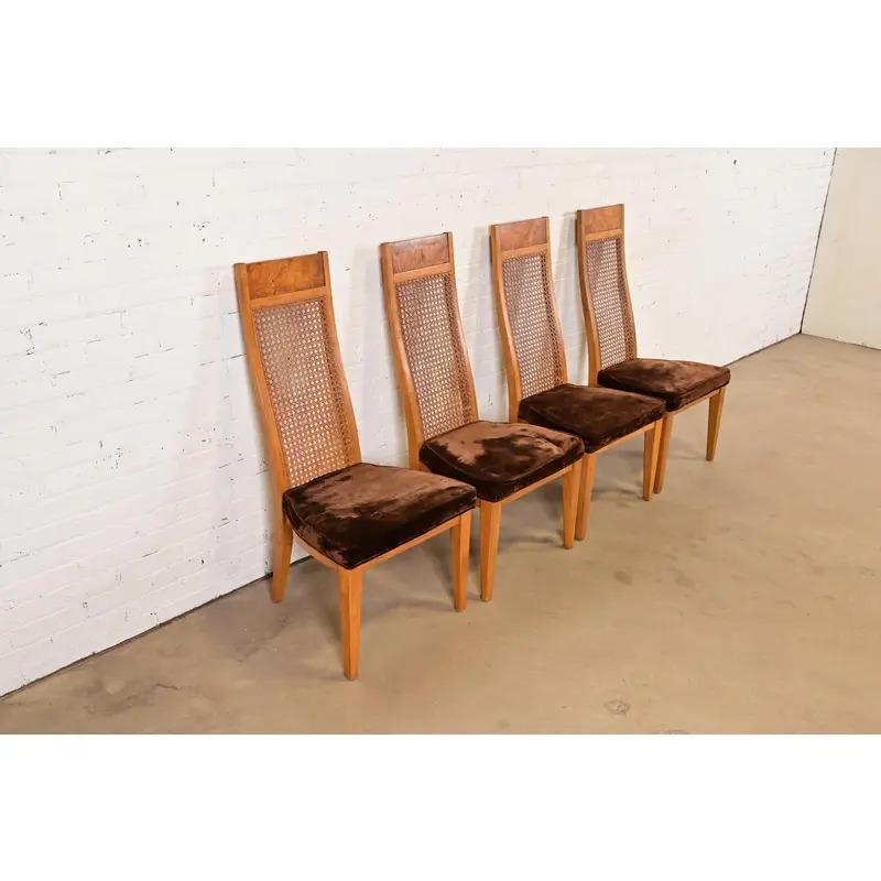 Milo Baughman Style Mid-Century Modern Dining Chairs by Lane, Set of Four en Bueno estado para la venta en South Bend, IN