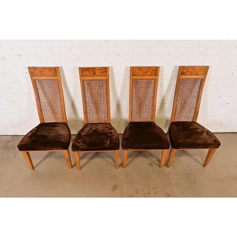 Milo Baughman Style Mid-Century Modern Dining Chairs by Lane, Set of Four finales del siglo XX en venta