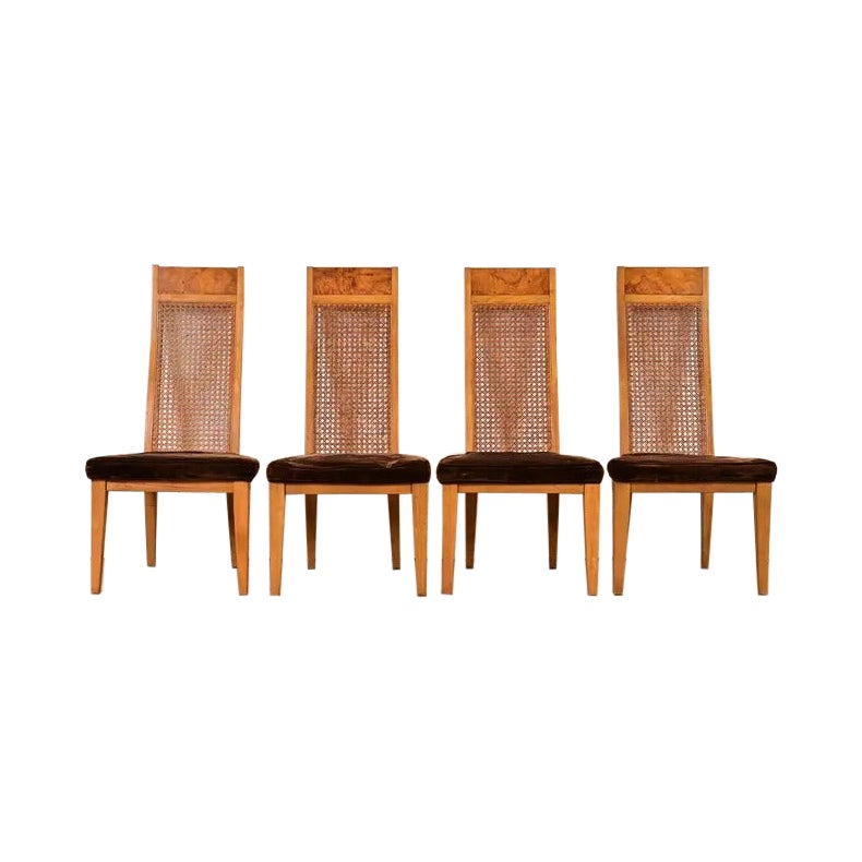 Milo Baughman Style Mid-Century Modern Dining Chairs by Lane, Set of Four