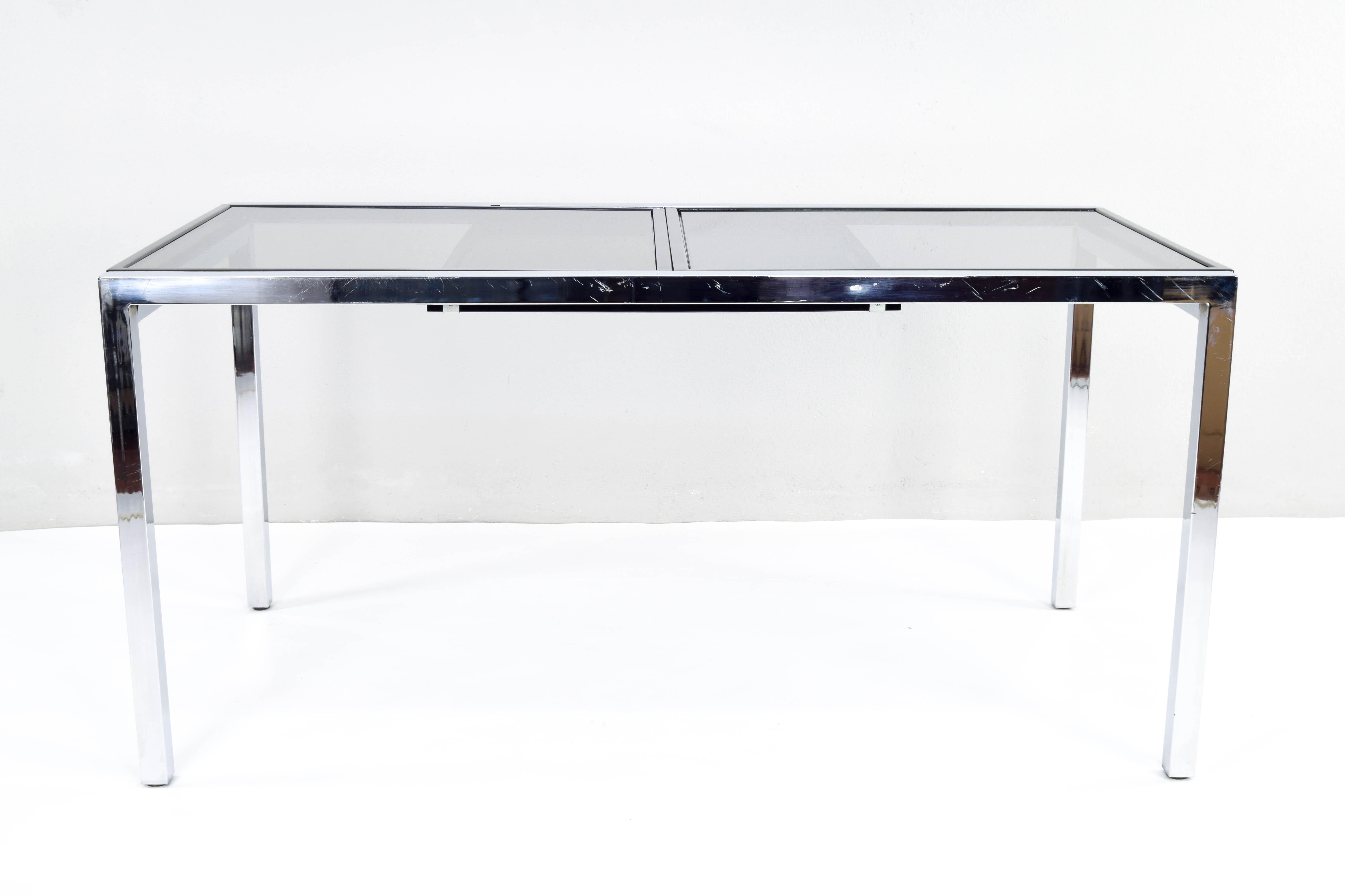 Milo Baughman Style Mid-Century Modern Extendable Dining Table 2