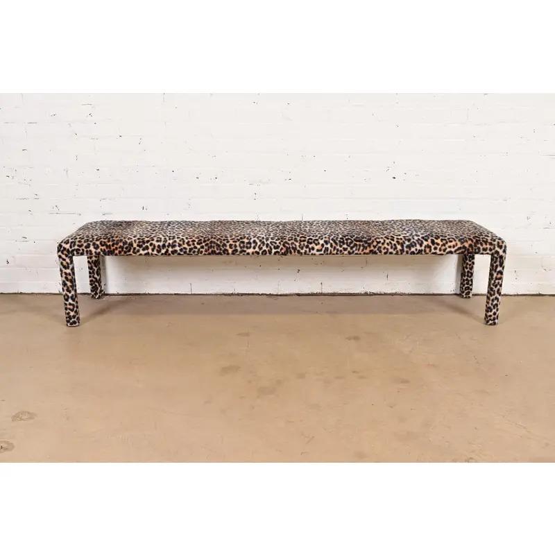 American Milo Baughman Style Mid-Century Modern Parsons Long Bench, Circa 1970s For Sale