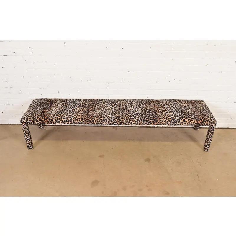Milo Baughman Style Mid-Century Modern Parsons Long Bench, Circa 1970s In Good Condition For Sale In South Bend, IN