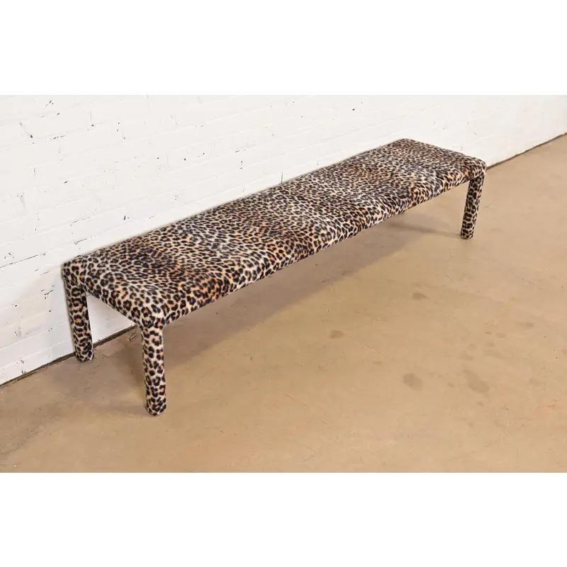 Late 20th Century Milo Baughman Style Mid-Century Modern Parsons Long Bench, Circa 1970s For Sale
