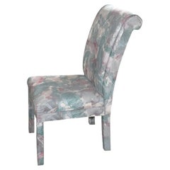 Milo Baughman Style Mid Century Modern Upholstered Parsons Dining Chairs, Set 4