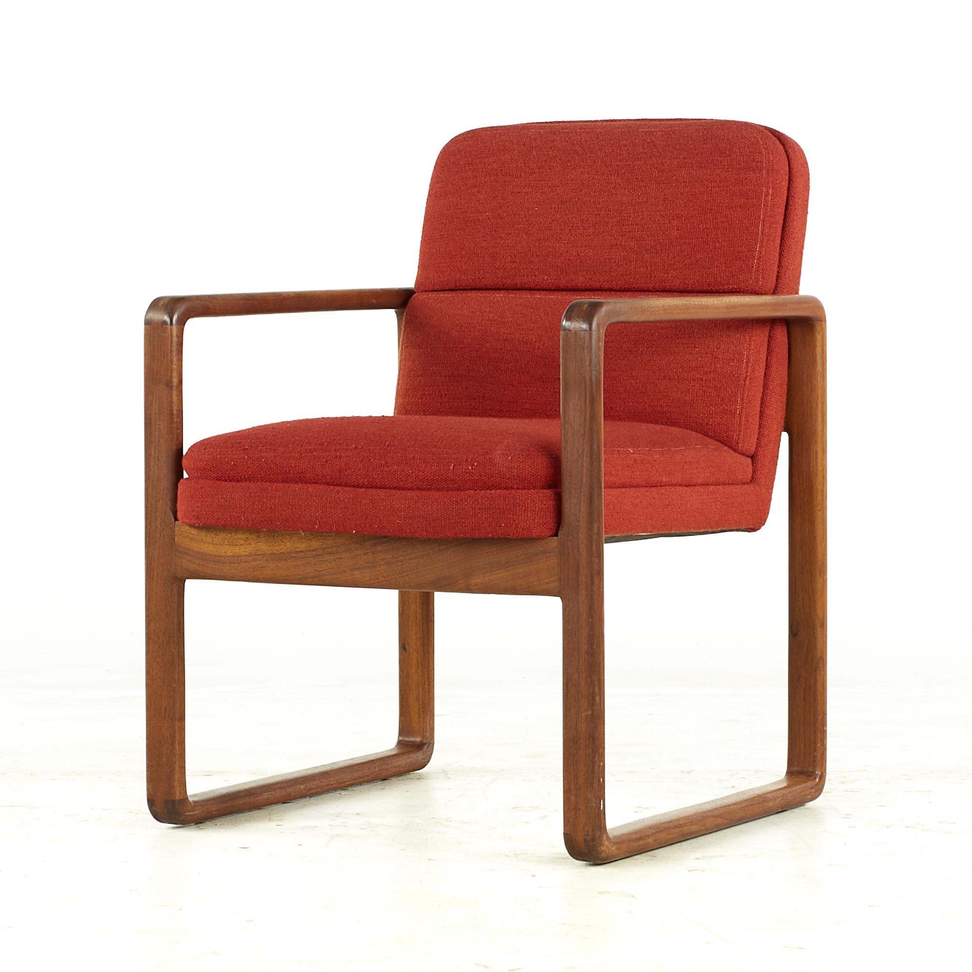 Late 20th Century Milo Baughman Style Midcentury Oak Dining Chairs, Set of 6 For Sale