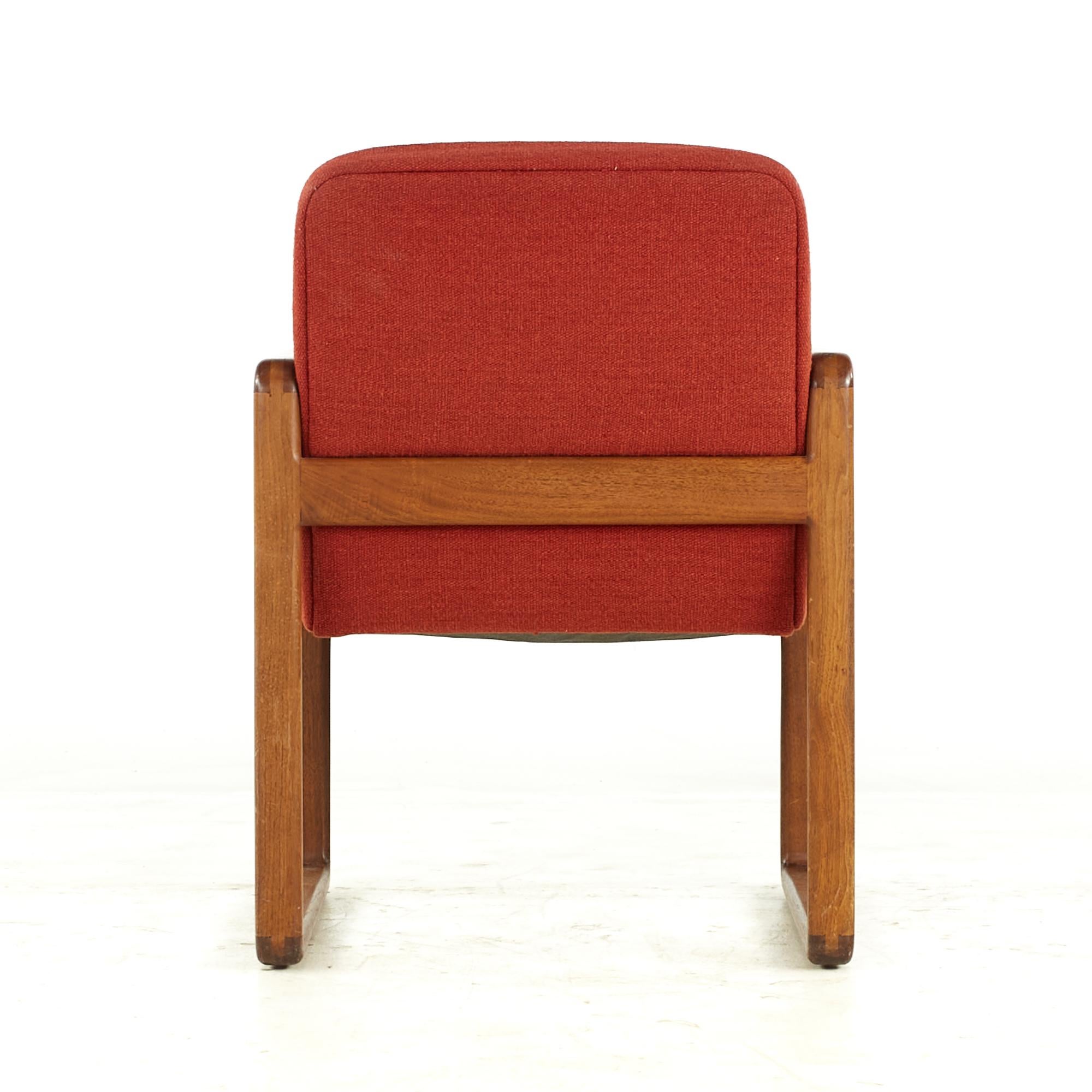 Milo Baughman Style Midcentury Oak Dining Chairs, Set of 6 For Sale 2