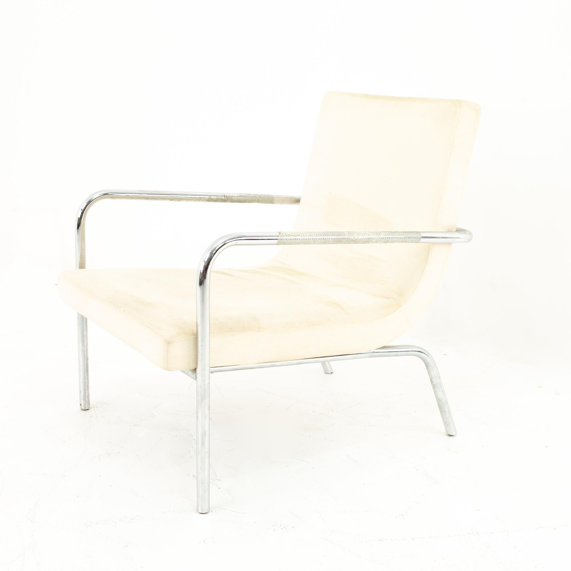 Milo Baughman Style Mid Century Scoop Chair, Pair For Sale 2