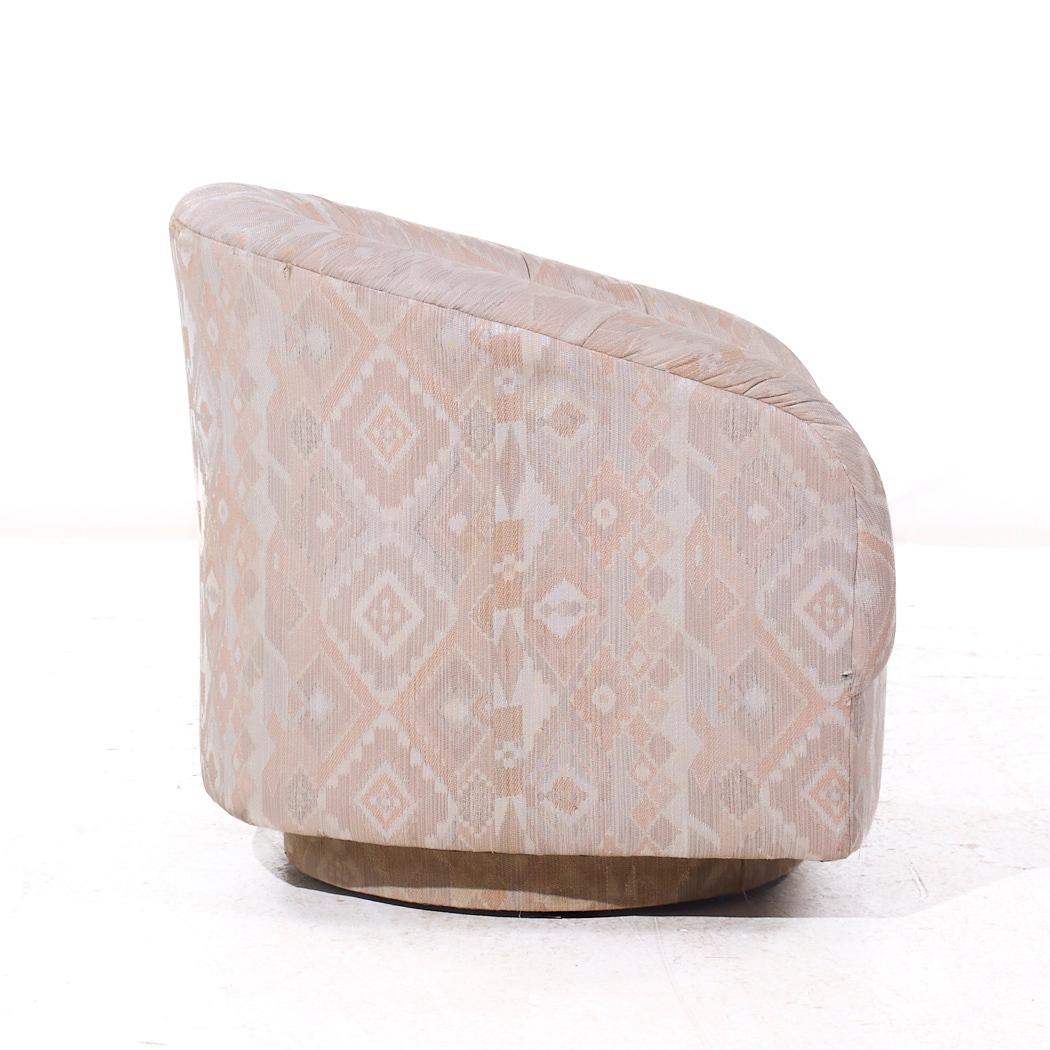 Chaises longues pivotantes en forme de tonneau, style Milo Baughman, milieu de siècle - Paire en vente 3