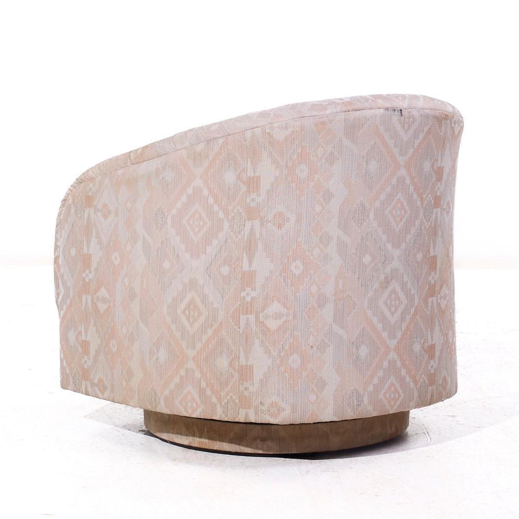 Chaises longues pivotantes en forme de tonneau, style Milo Baughman, milieu de siècle - Paire en vente 2