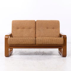 Settee in teak di metà secolo in stile Milo Baughman