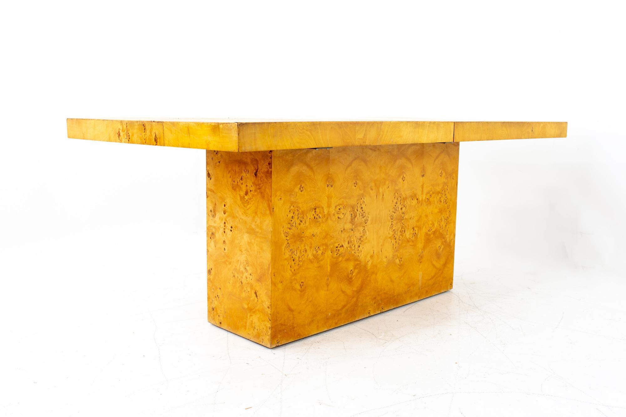 burl wood pedestal table