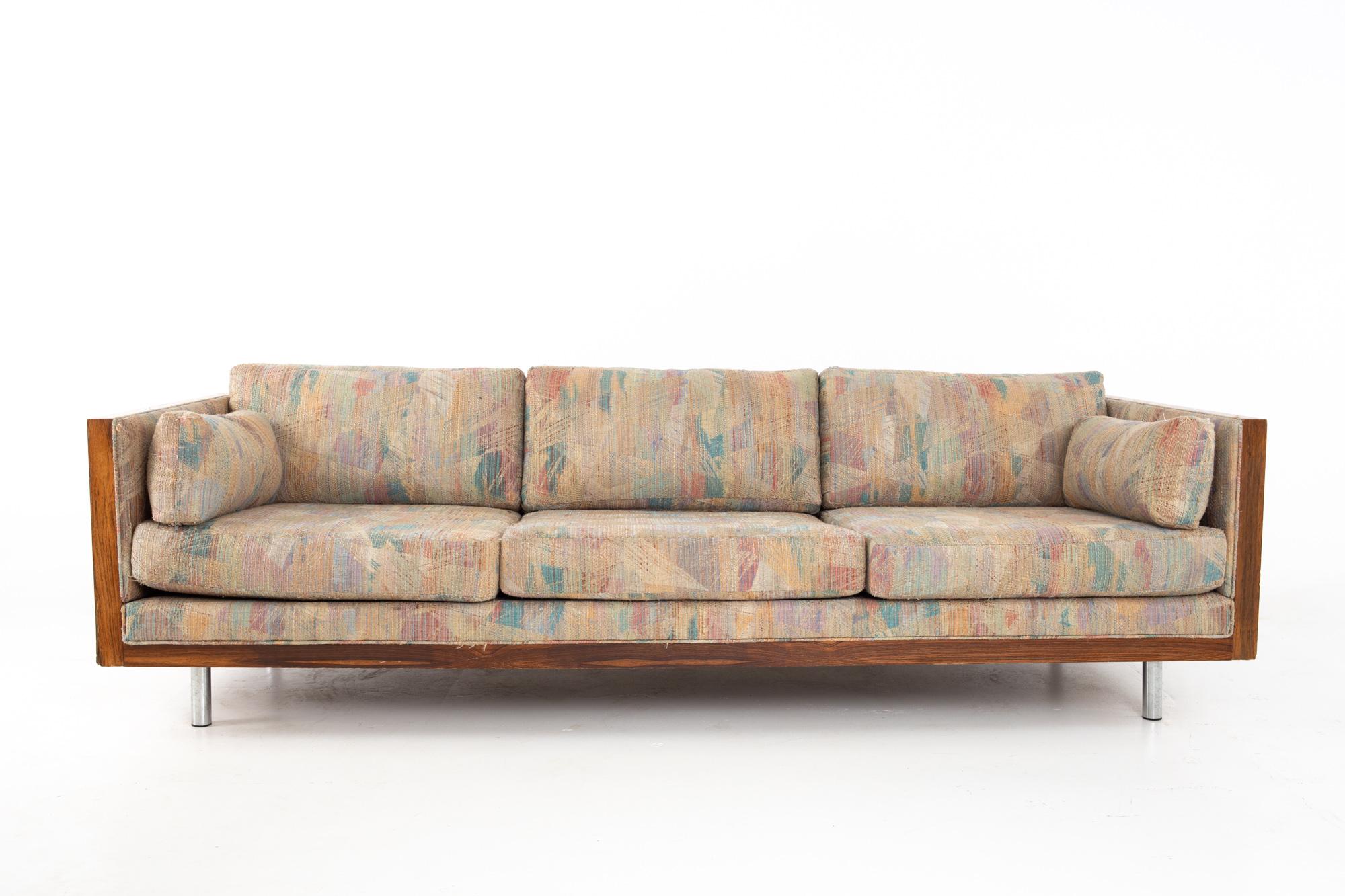 Mid-Century Modern Milo Baughman Style Mid Century Rosewood Case Sofa