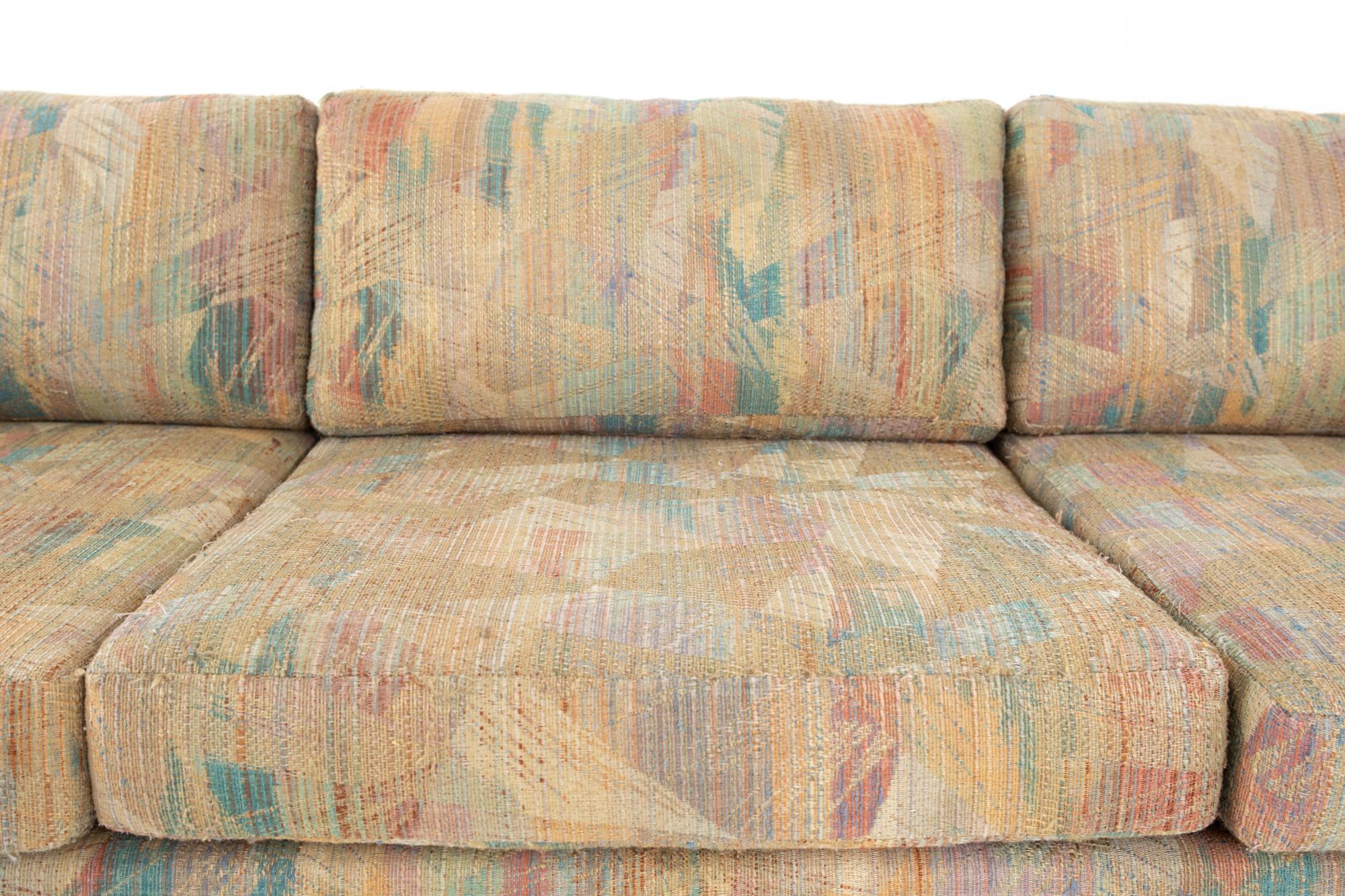 Milo Baughman Style Mid Century Rosewood Case Sofa 2