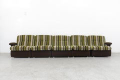 Milo Baughman Style MOD Striped Multi-Section Modular Sofa
