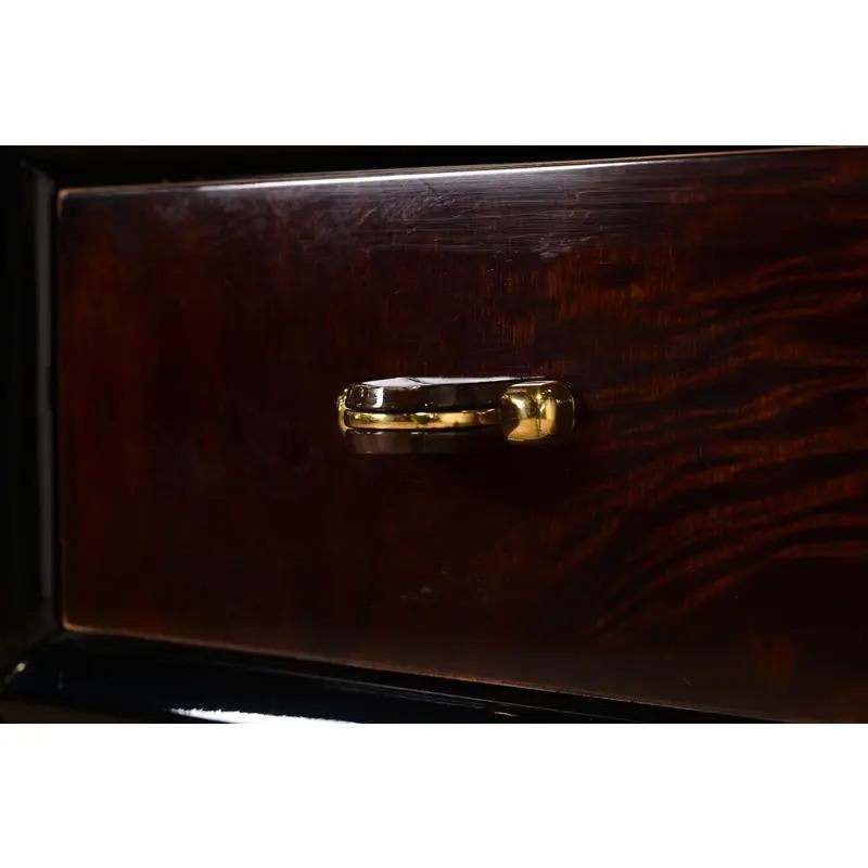 Mobile da bar in legno di radica in stile Art Deco moderno di Milo Baughman di Henredon in vendita 3