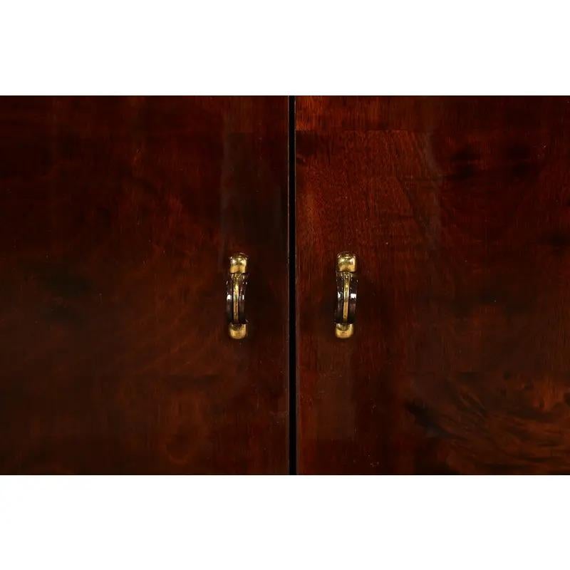 Mobile da bar in legno di radica in stile Art Deco moderno di Milo Baughman di Henredon in vendita 2