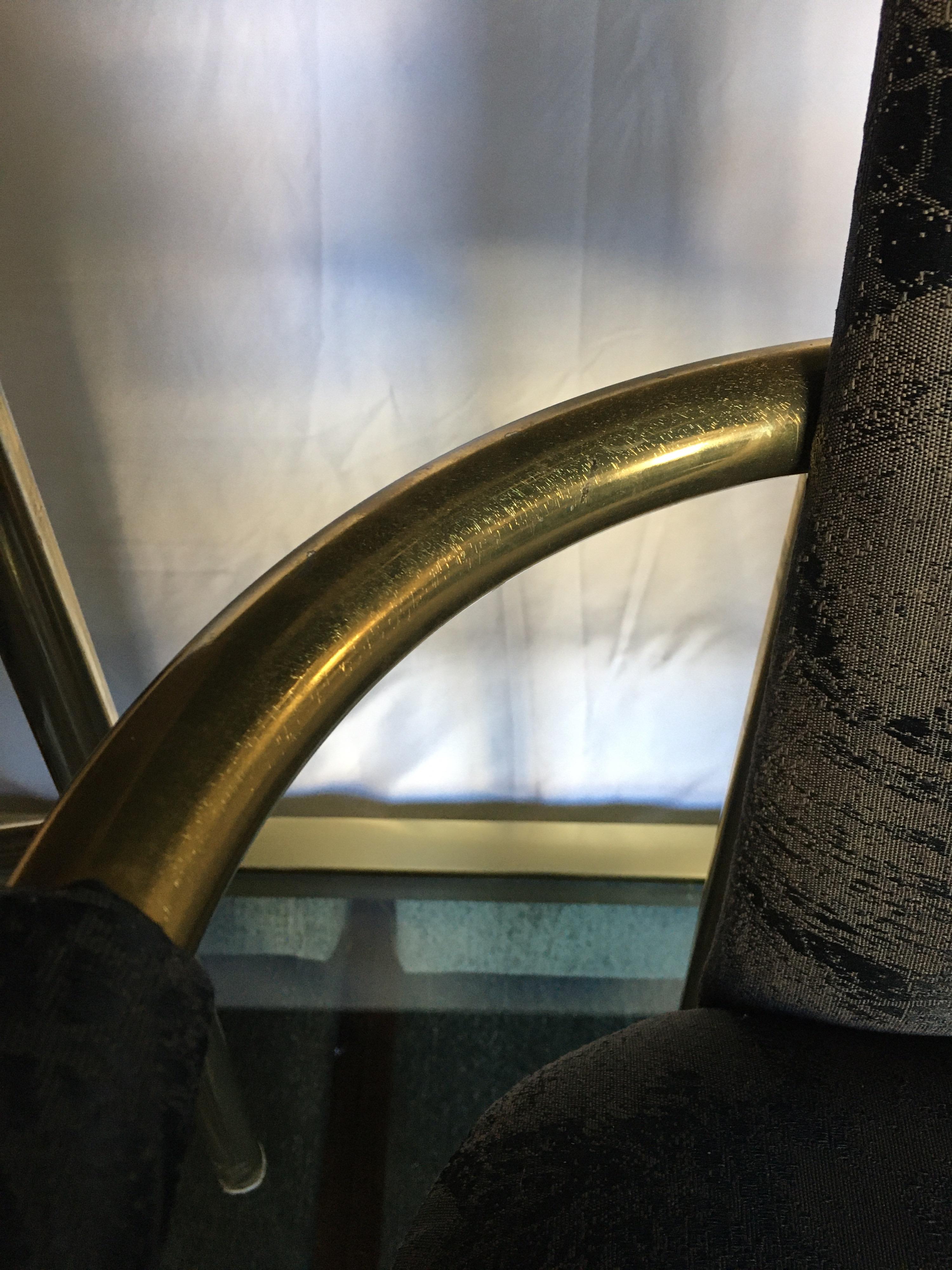 Late 20th Century Milo Baughman Style Modern Tubular Brass Dining Chairs by Cal-Style, Set of 6