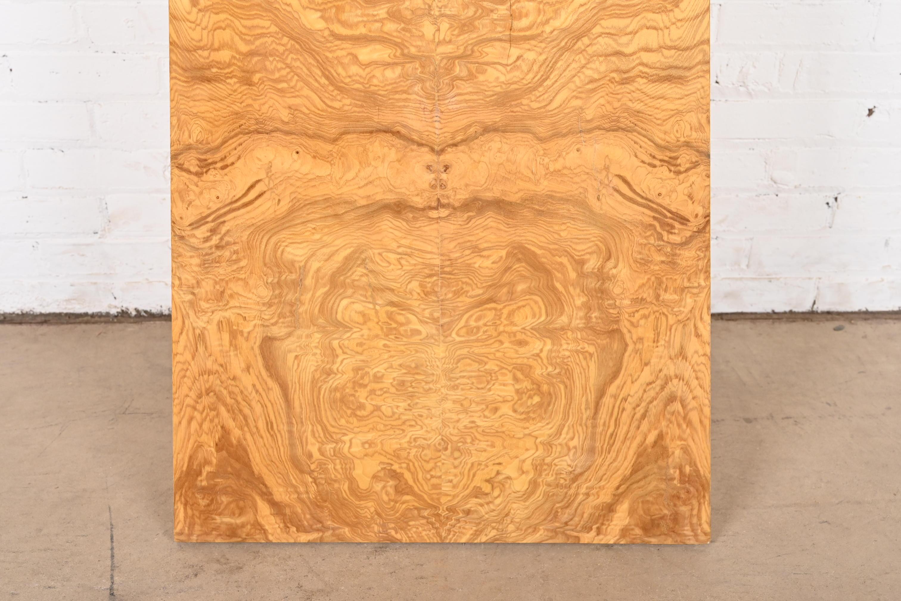 Milo Baughman Style Modernist Burl Wood Pedestal For Sale 4