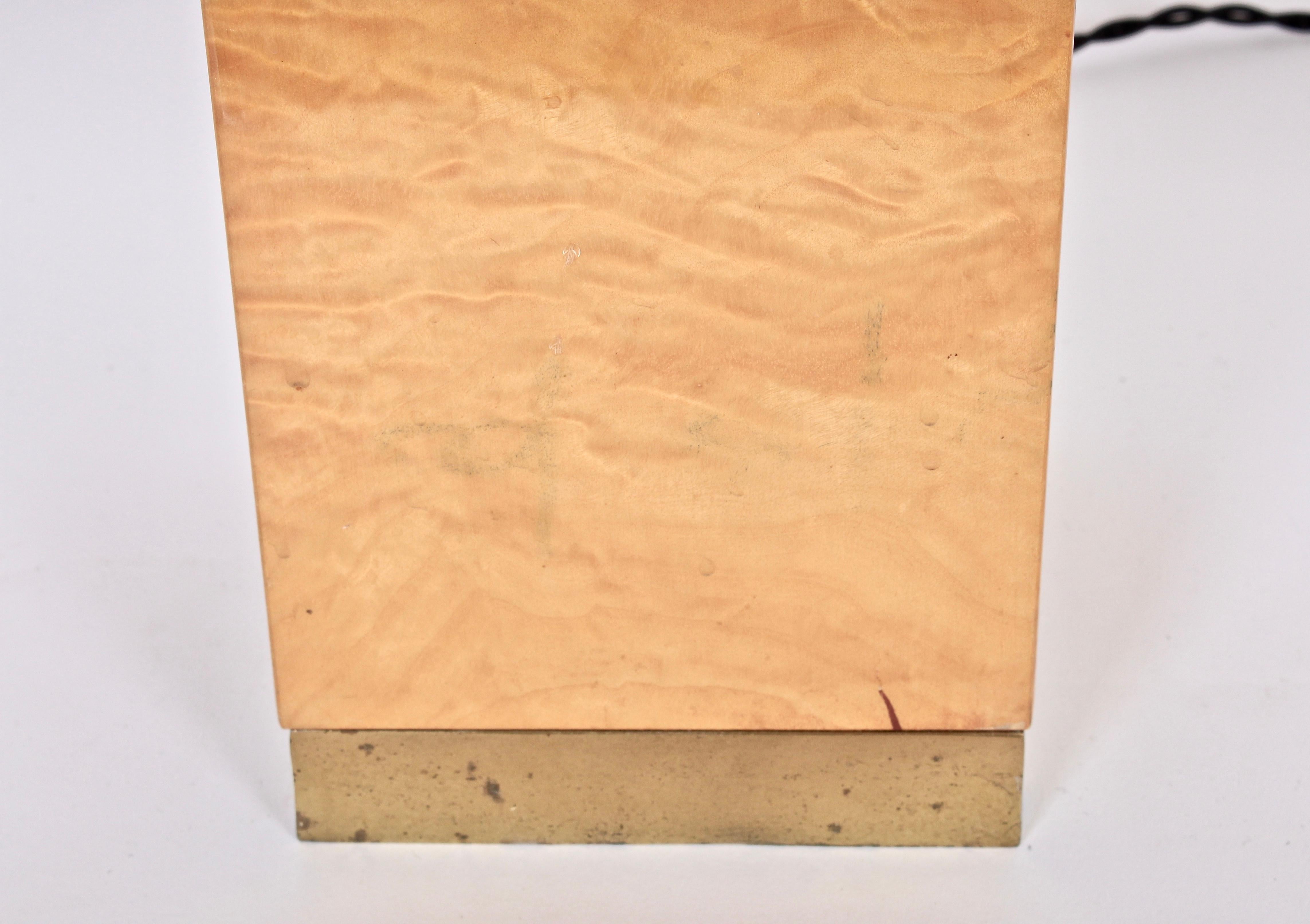 Milo Baughman Style Olive Burl Wood Column Table Lamp, 1970s 4