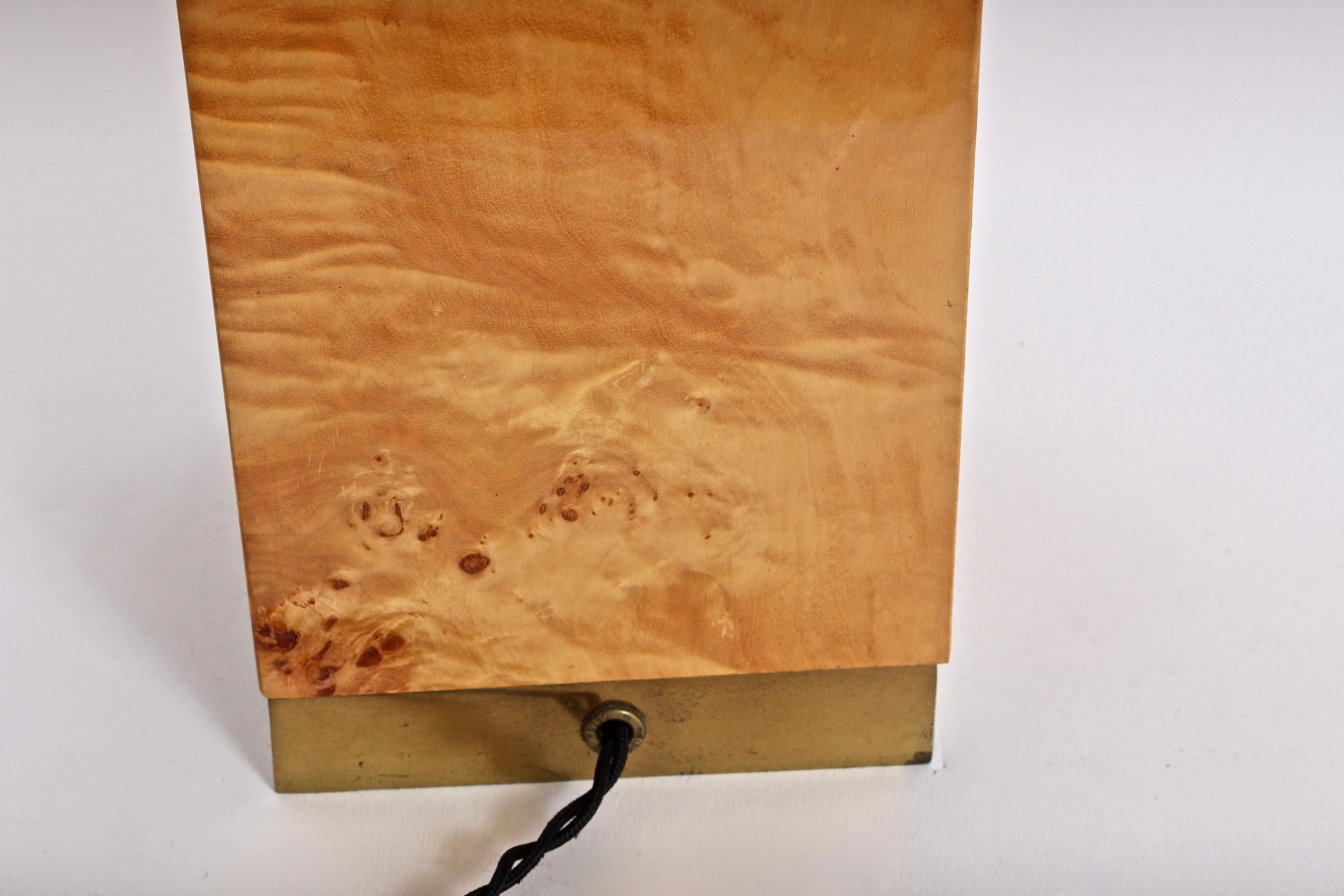 Milo Baughman Style Olive Burl Wood Column Table Lamp, 1970s 3