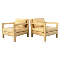 Milo Baughman Style Pair of Parsons Chairs Mid Century