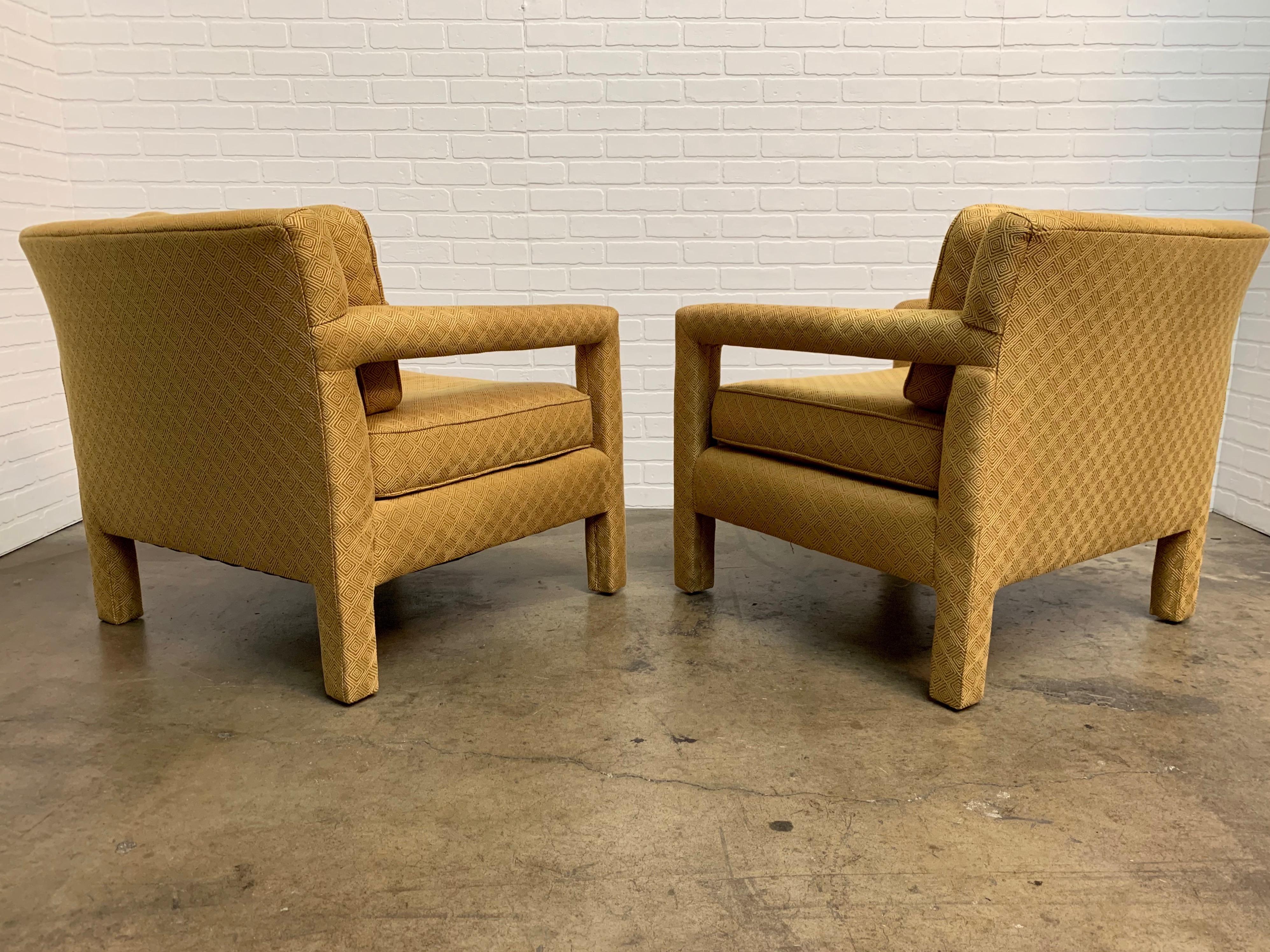 Milo Baughman Style Parsons Lounge Chairs 2