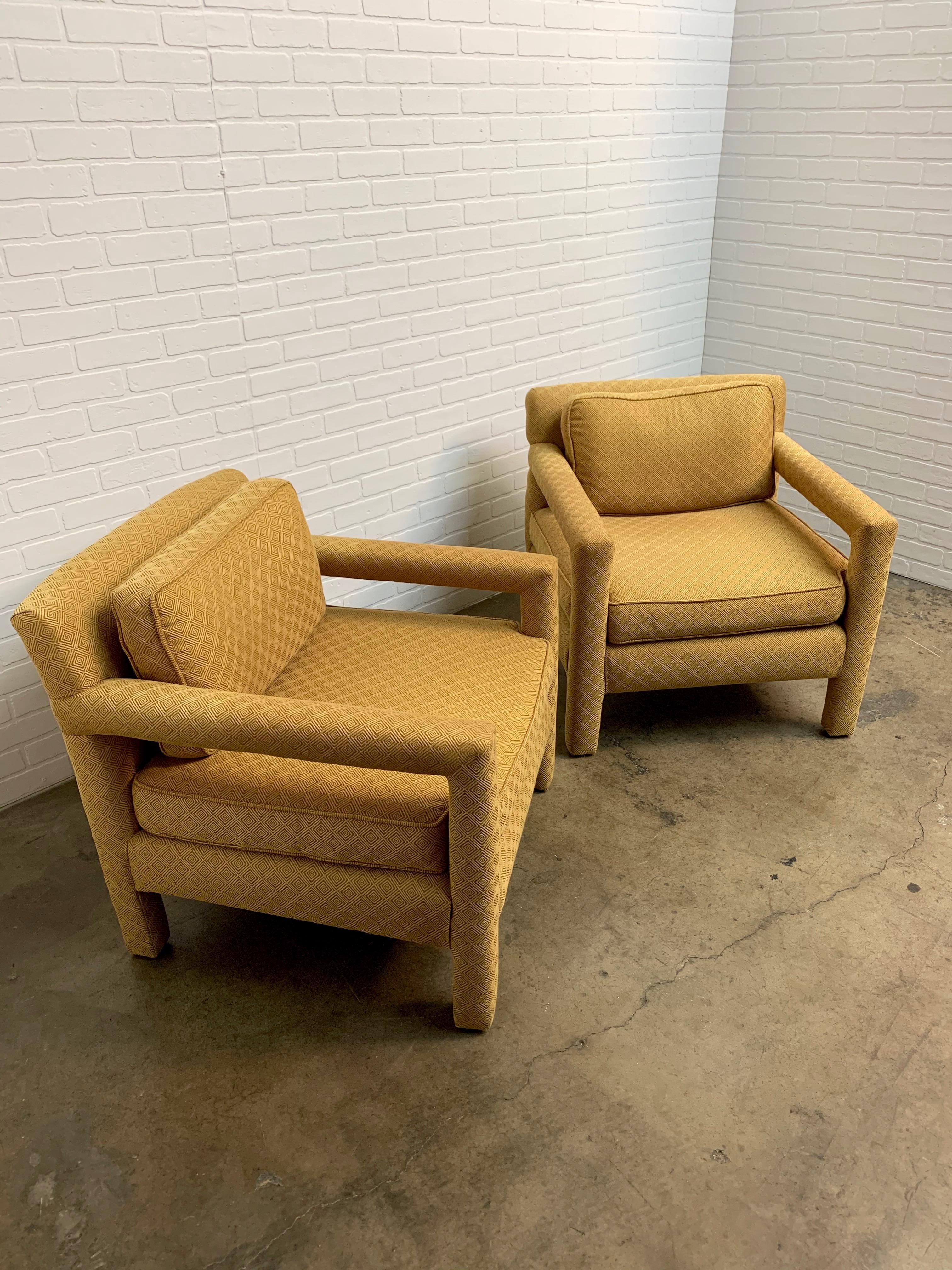 Milo Baughman Style Parsons Lounge Chairs 4