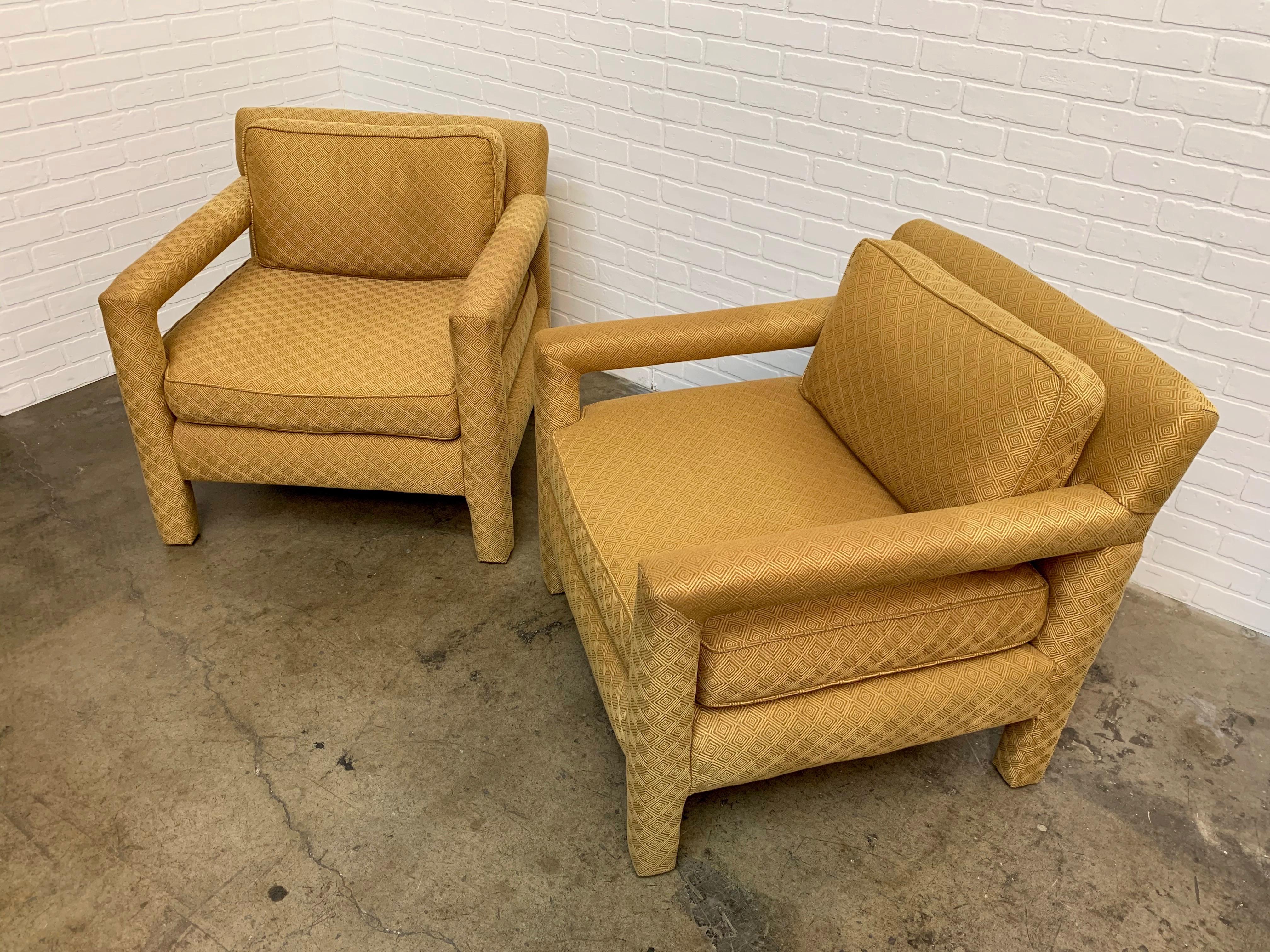 Milo Baughman Style Parsons Lounge Chairs 5