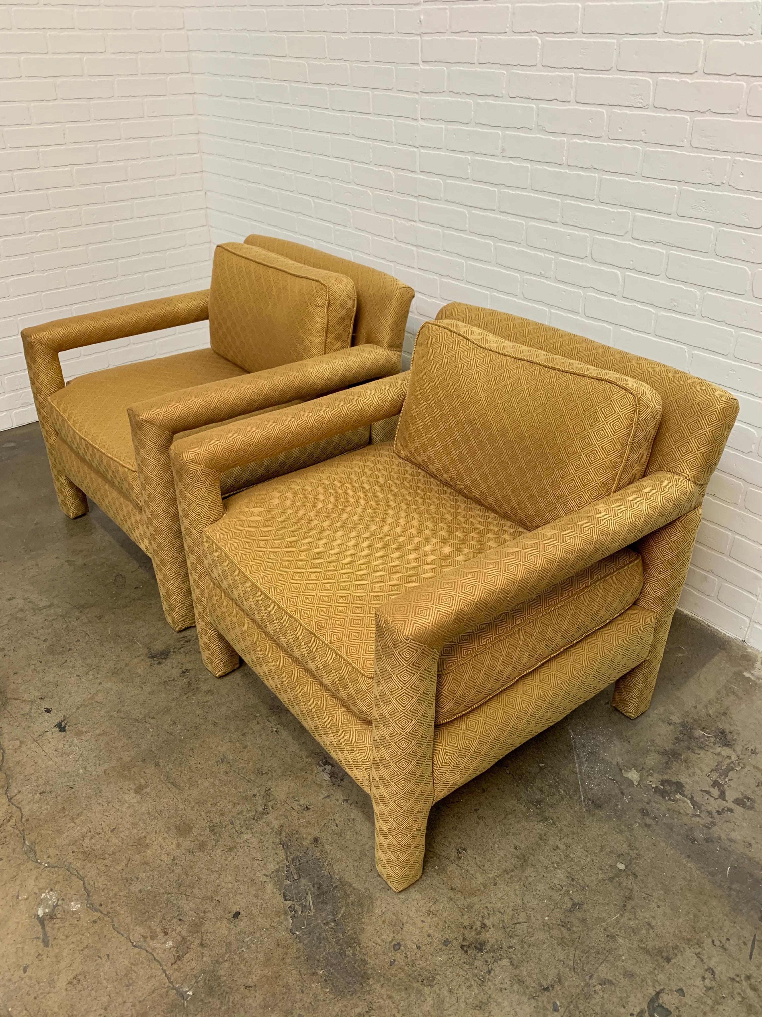 Milo Baughman Style Parsons Lounge Chairs 6