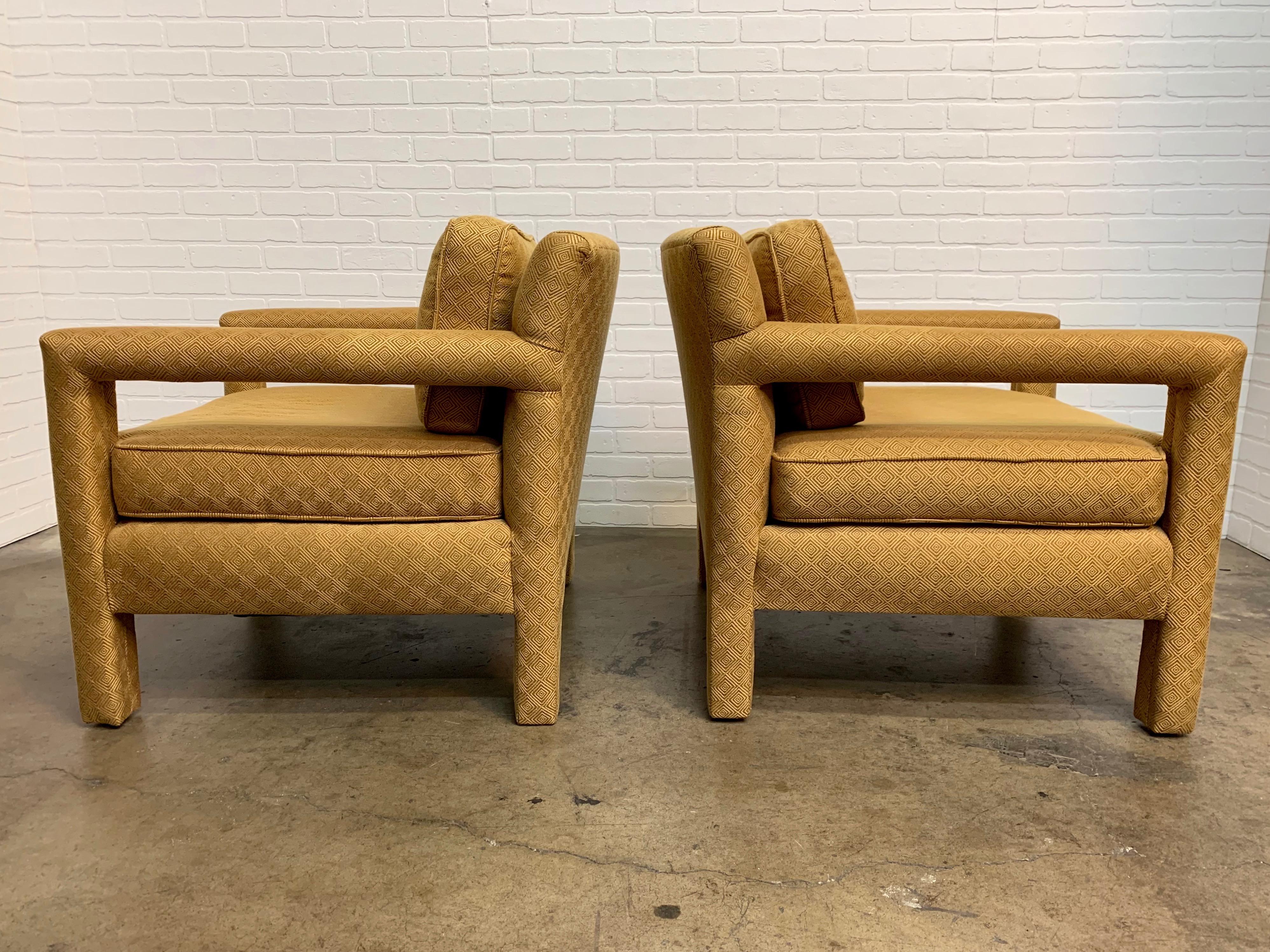 Milo Baughman Style Parsons Lounge Chairs 8