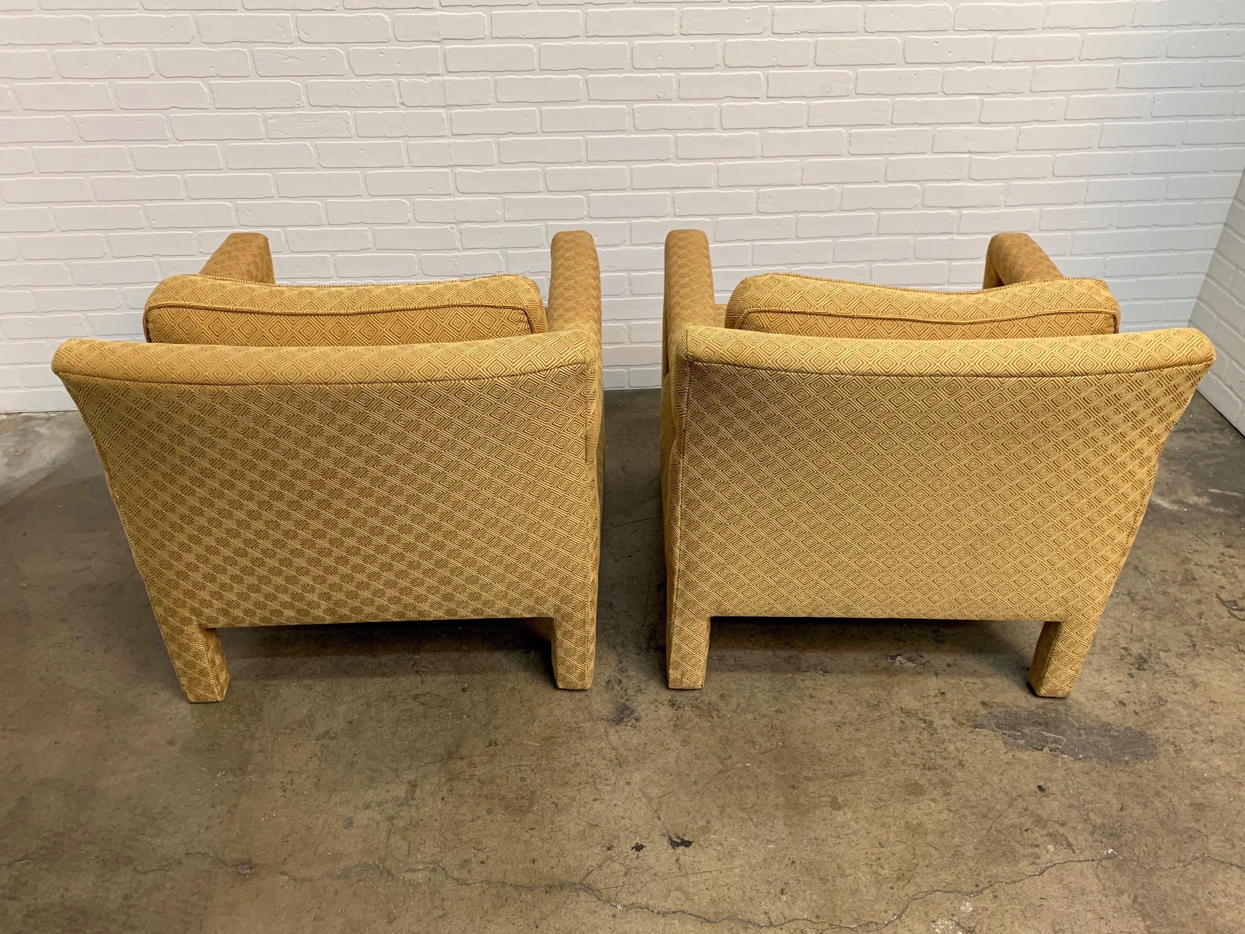 Milo Baughman Style Parsons Lounge Chairs 9