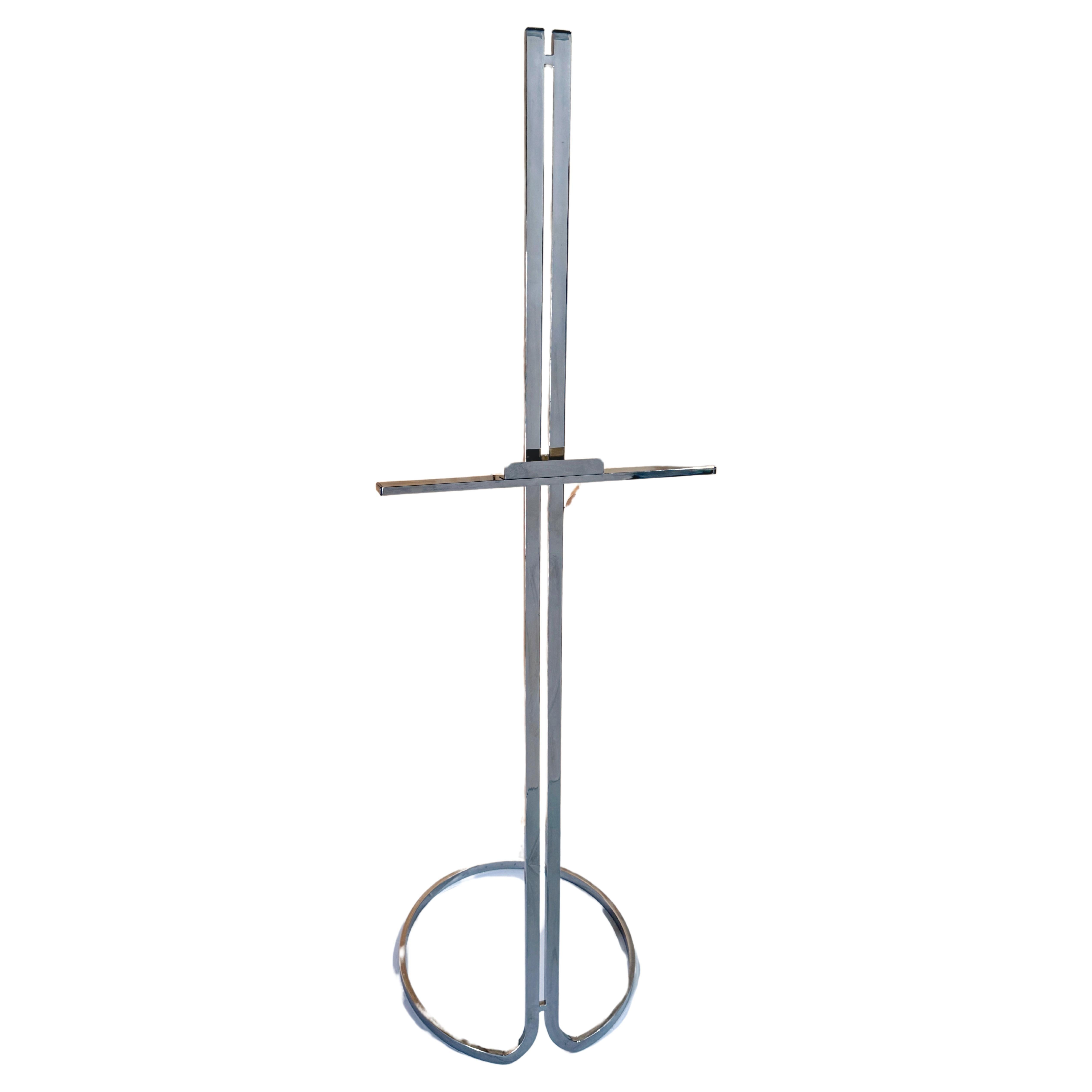 Milo Baughman Style Polished Chrome Adjustable Easel 