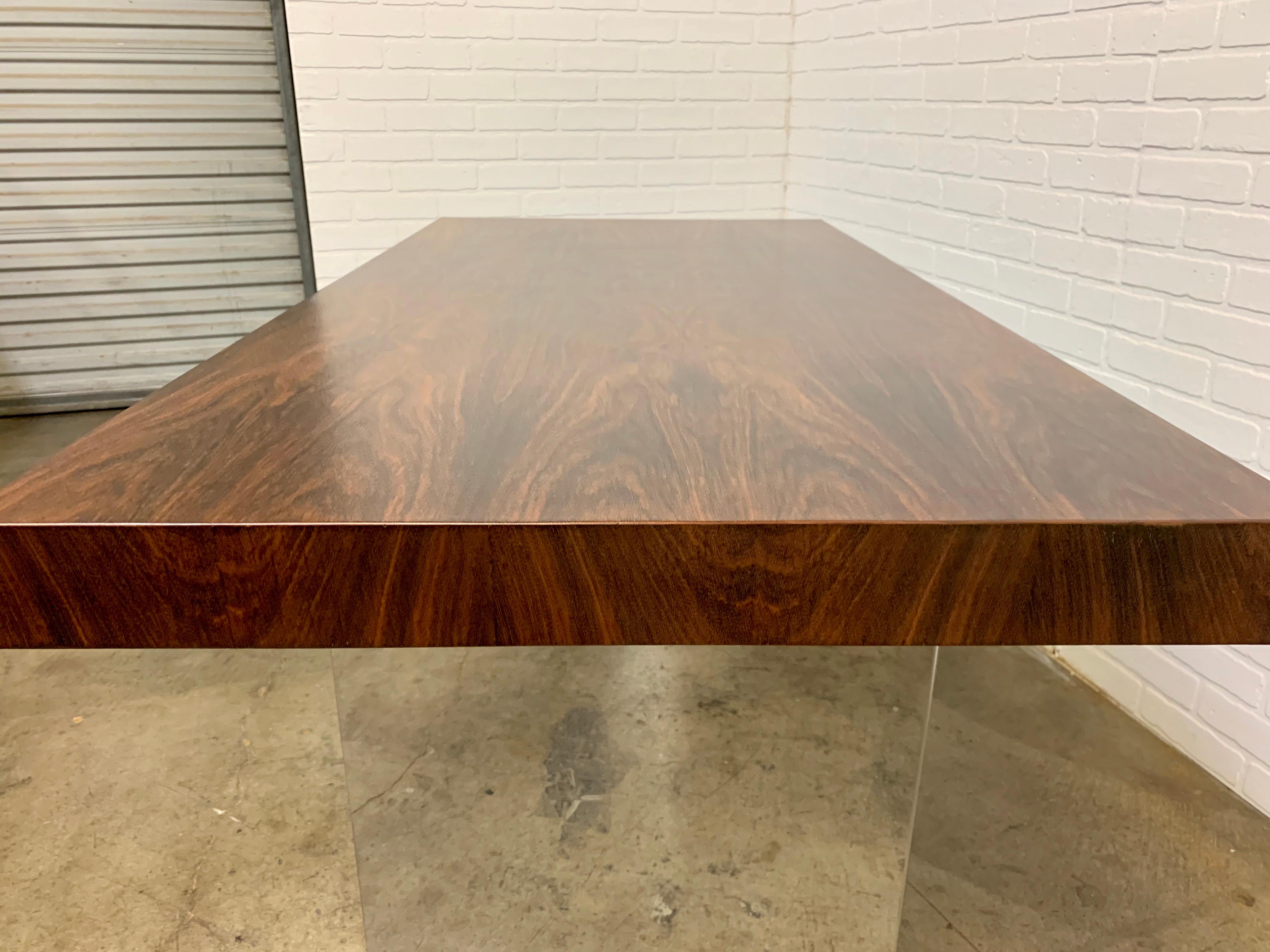20th Century Milo Baughman Style Rosewood and Chrome Table or Desk