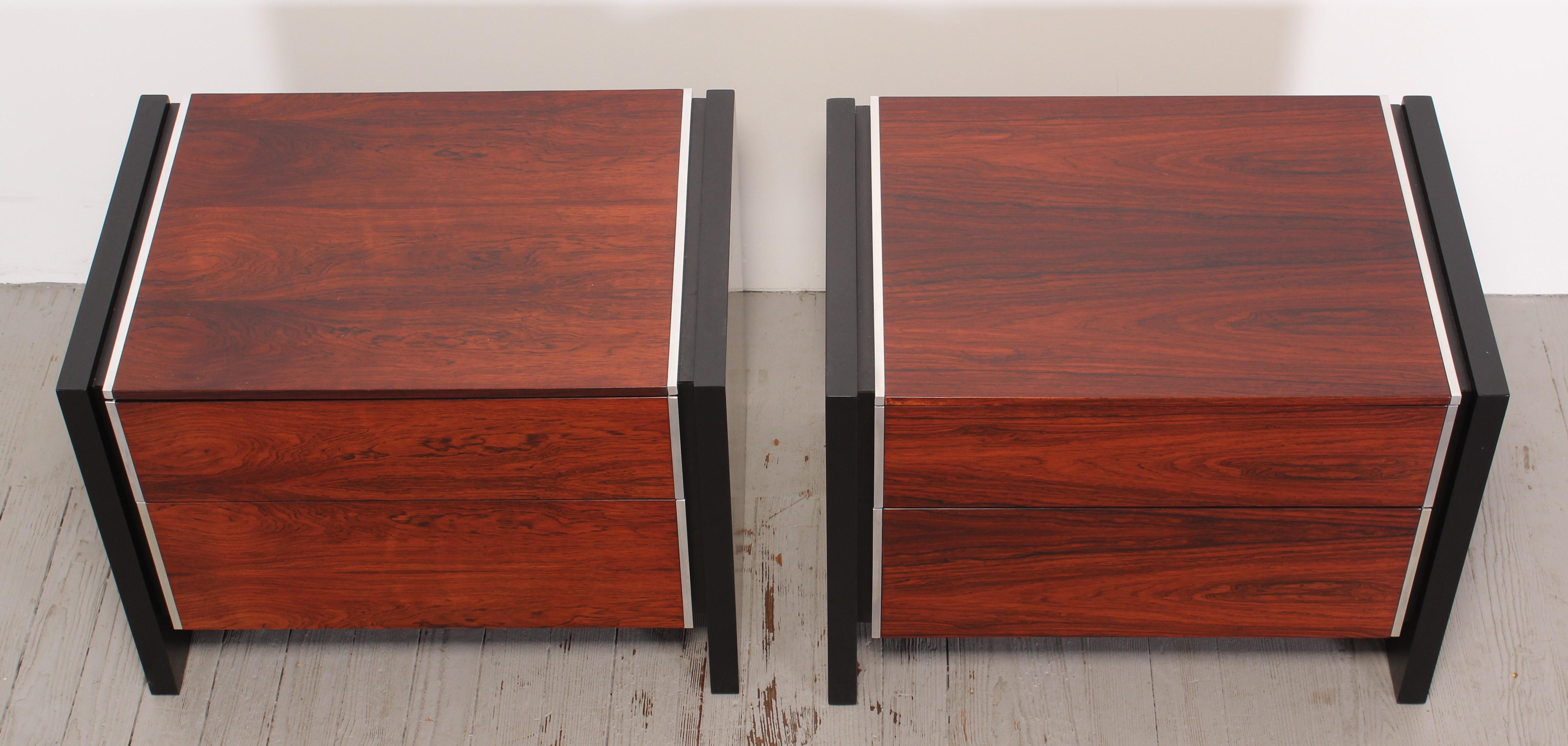Mid-Century Modern Milo Baughman Style Rosewood Bedside Tables, 1970