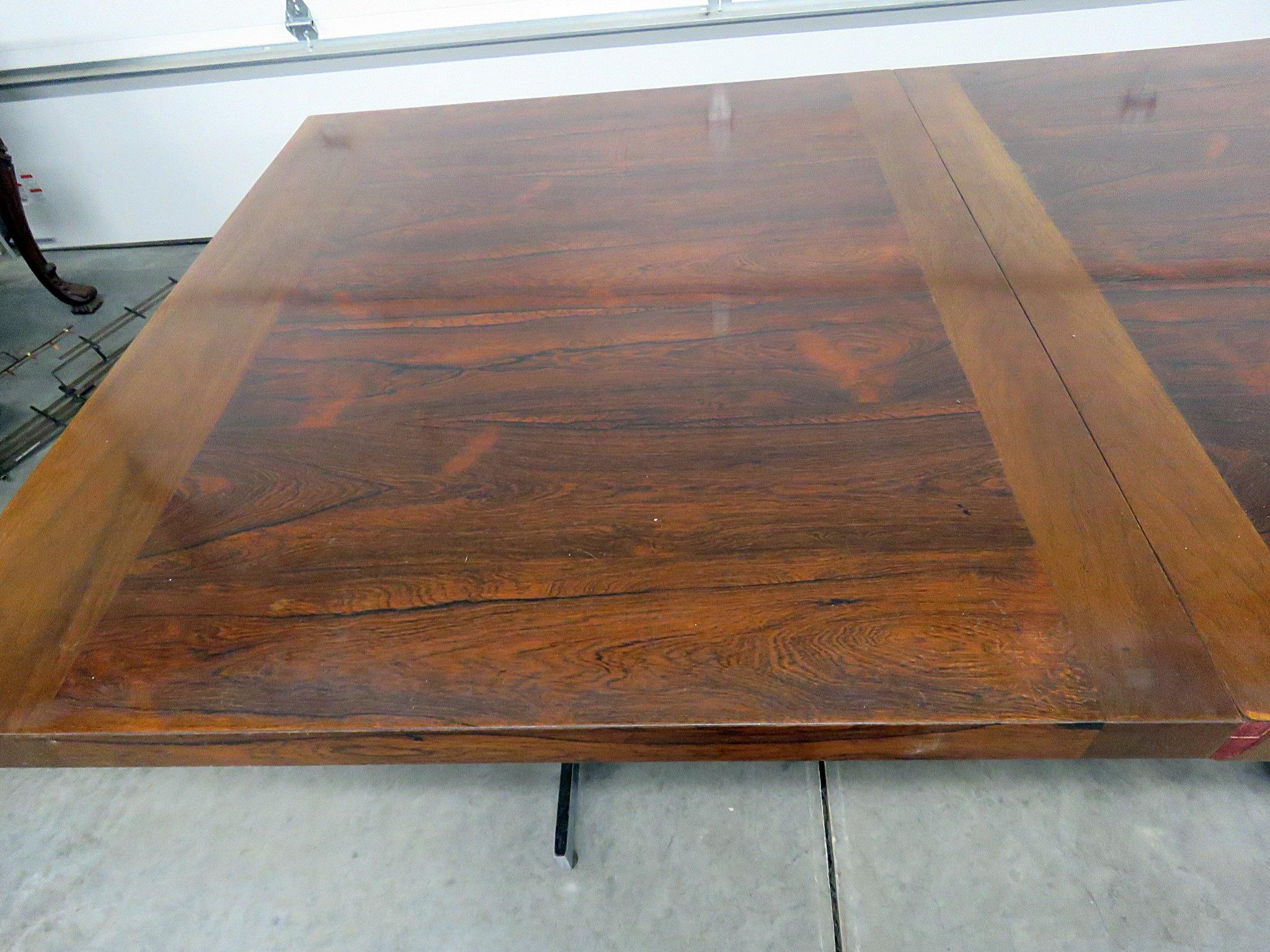 Milo Baughman style rosewood dining table with 2 18