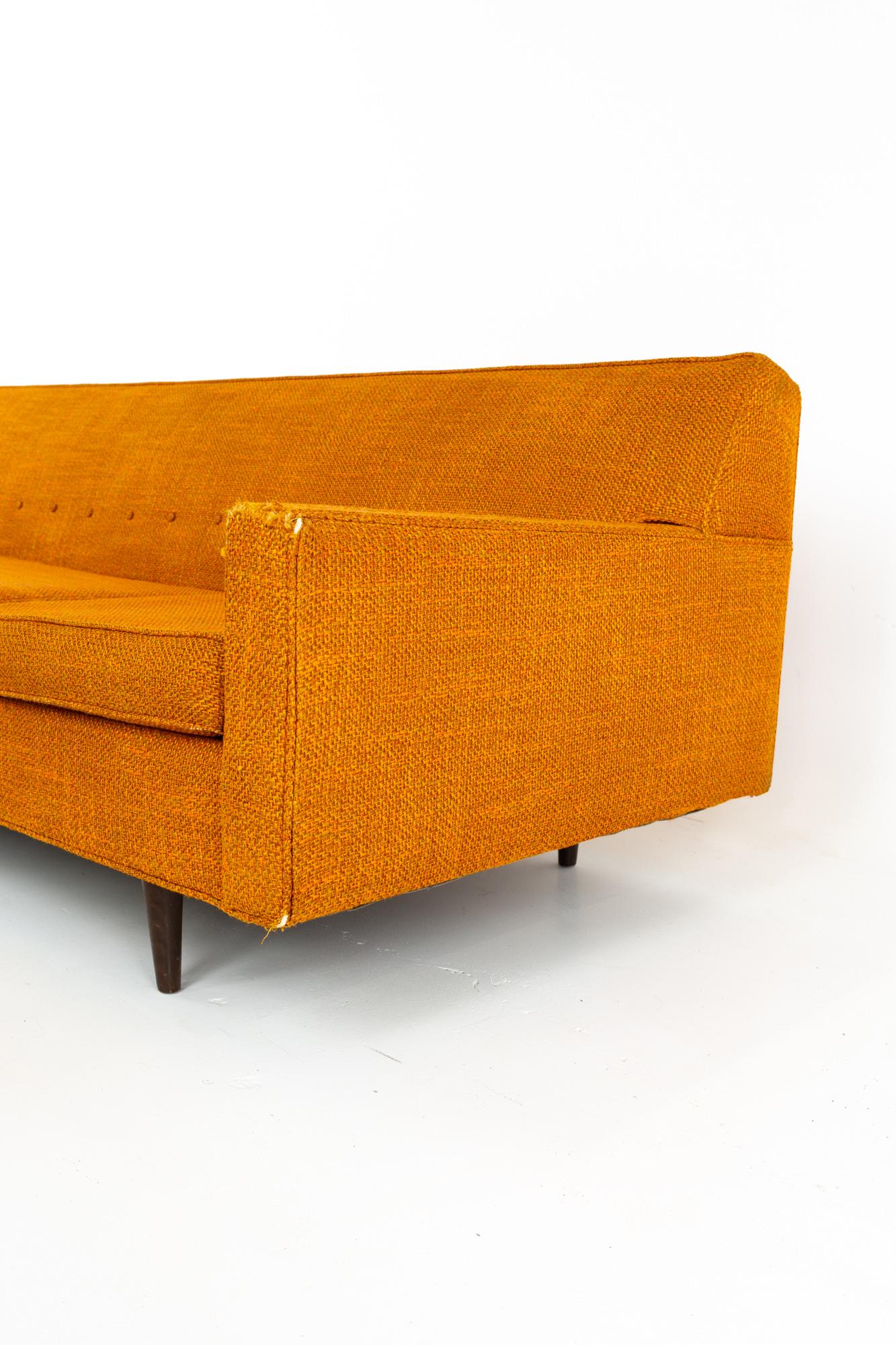 Milo Baughman Style Selig Mid Century Sofa 1