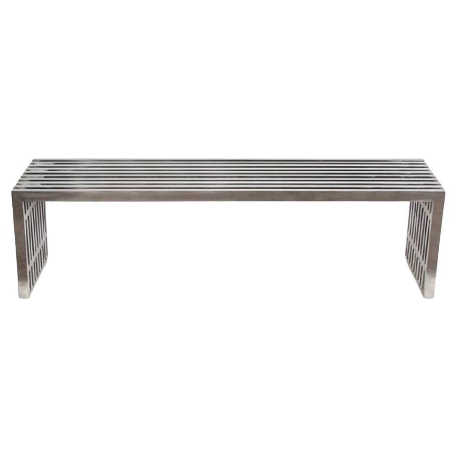 Milo Baughman style Slat Metal Bench