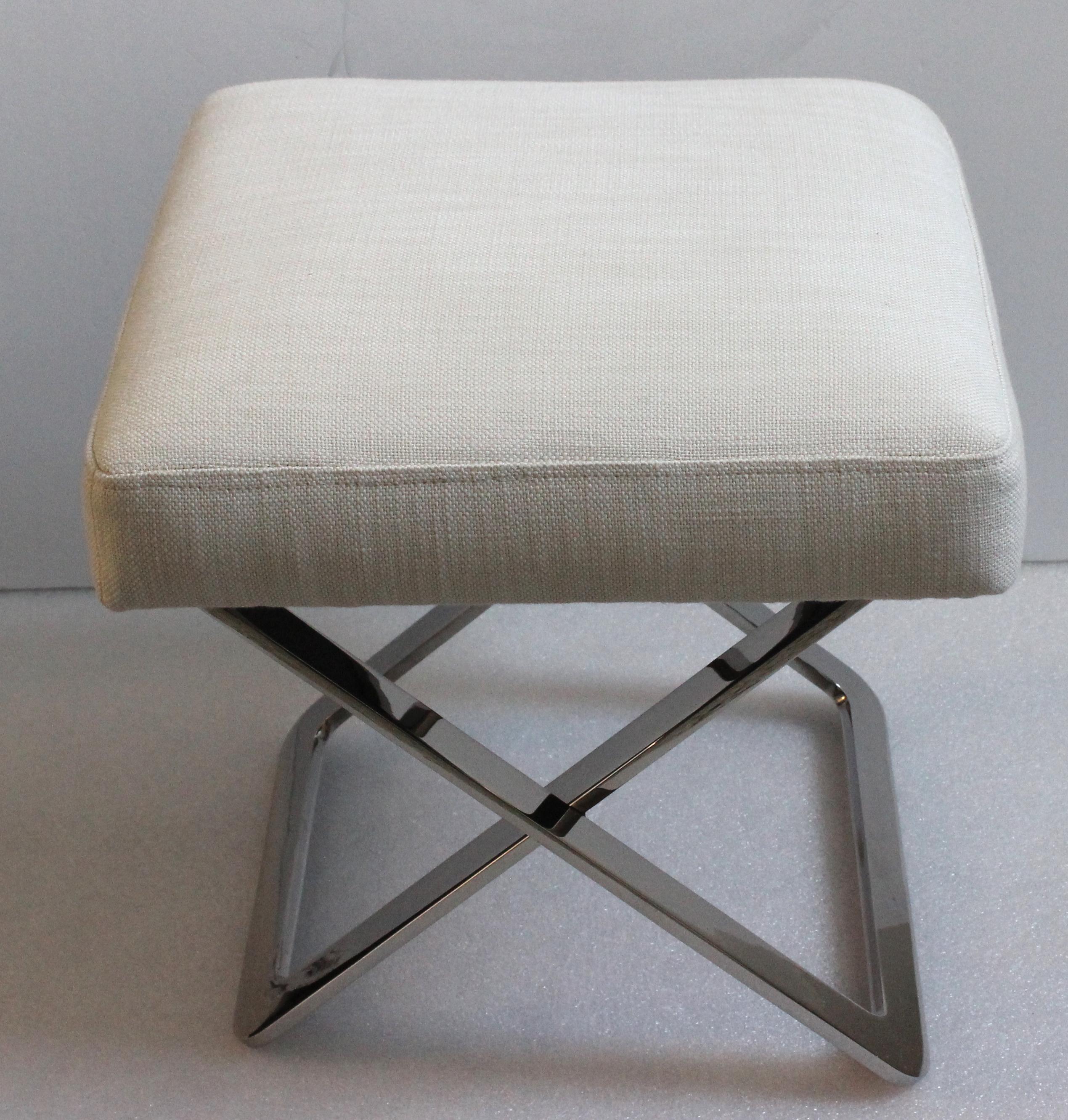 Milo Baughman Style Stool In Good Condition In West Palm Beach, FL