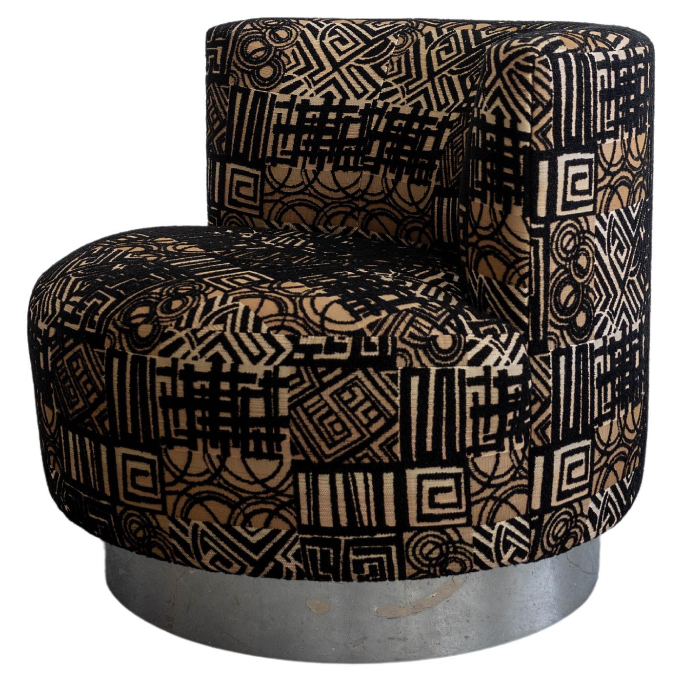Milo Baughman Style Swivel Chair