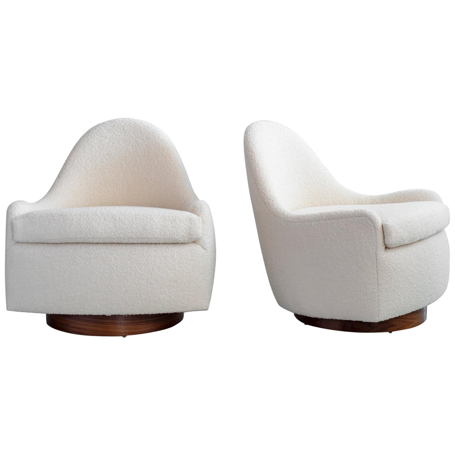 Milo Baughman Style Swivel "Tub" Chairs