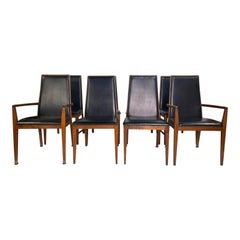 Milo Baughman Style Walnut Dining Chairs by Dillingham, Set of 2 armless 