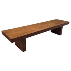 Milo Baughman Style Walnut Low Coffee Table or Bench