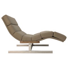 Milo Baughman Style Wave Chaise