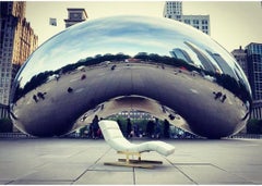 Milo Baughman Style Wave Chaise Longue, USA, circa 1970s