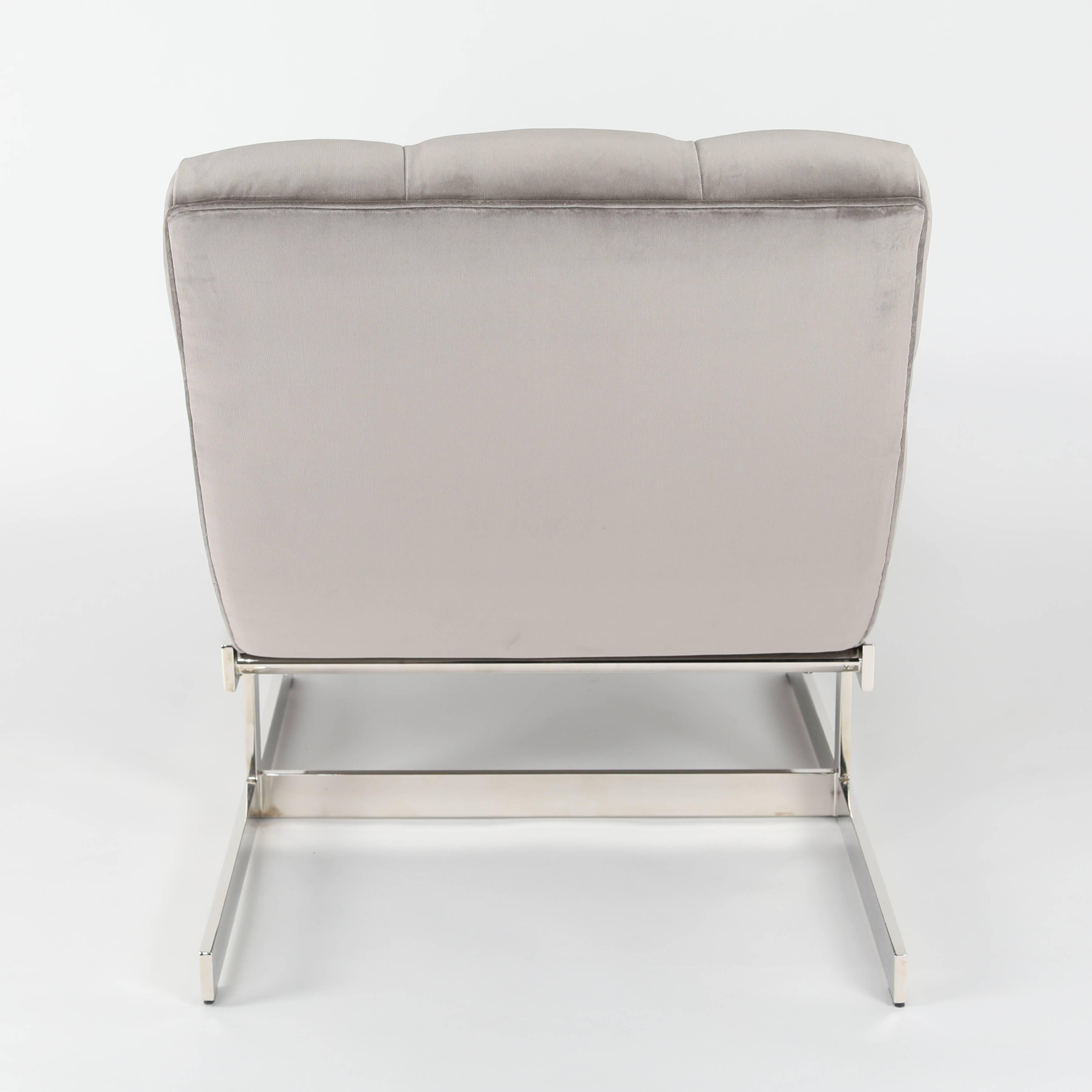 Tissu d'ameublement Chaise longue Wave Style Milo Baughman, États-Unis, vers les années 1970 en vente