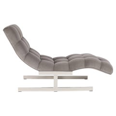 Chaise longue ondulada estilo Milo Baughman, EE.UU., hacia la década de 1970