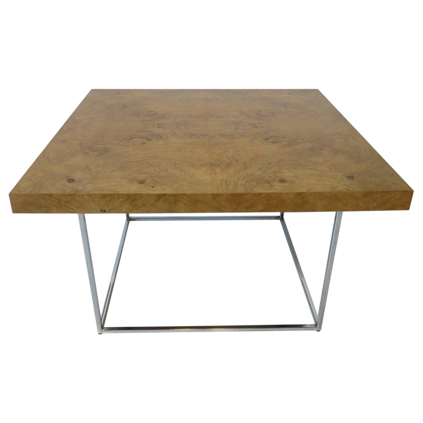 Table basse en broussin de style Milo Baughman