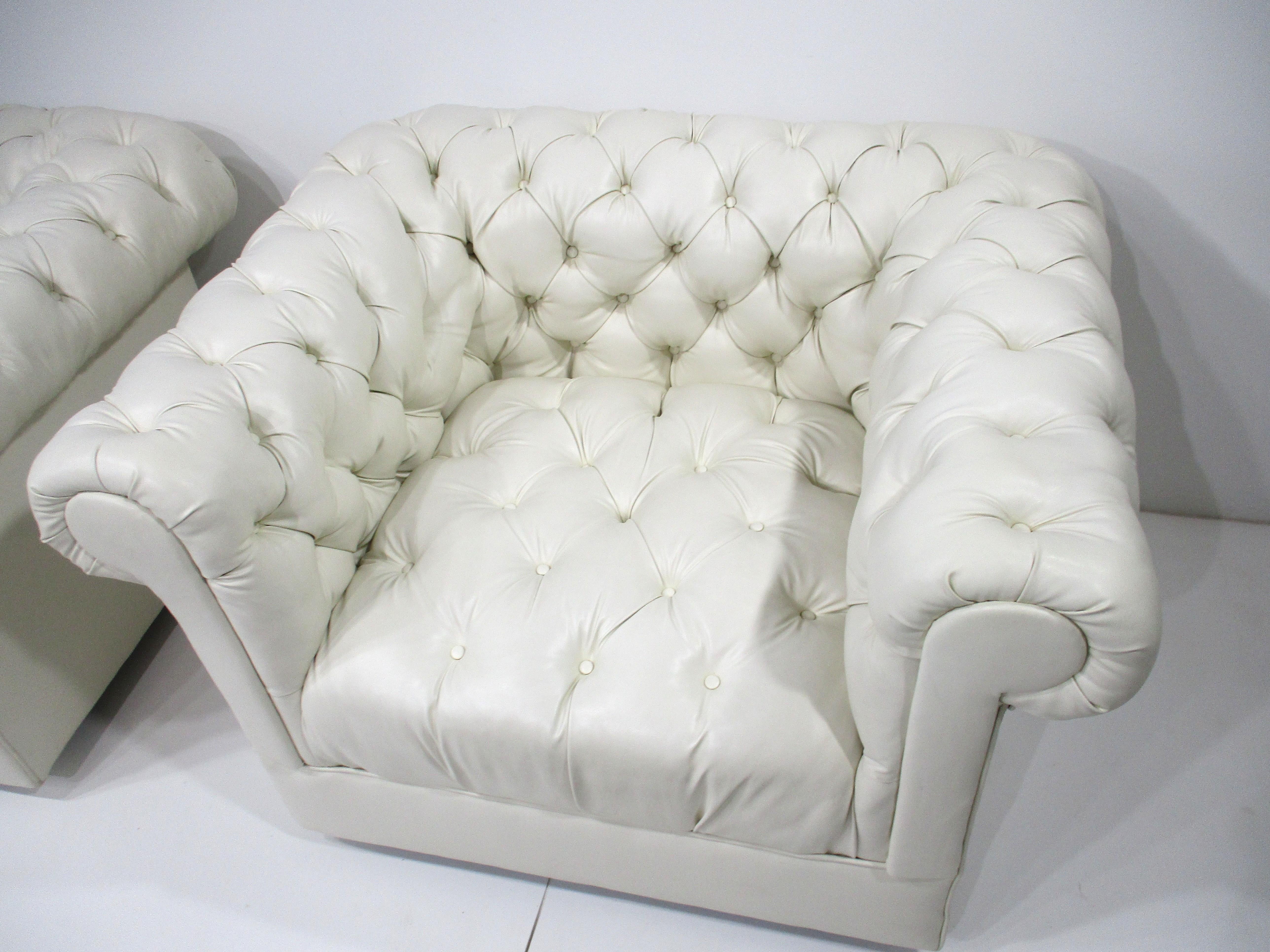 Sillones Cubo estilo Chesterfield de Milo Baughman en venta 4